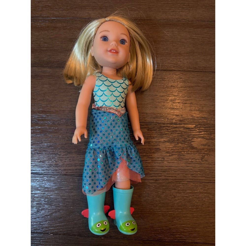 American Girl WellieWishers Camille Doll 14.5 Inch Blue Mermaid Outfit Boots